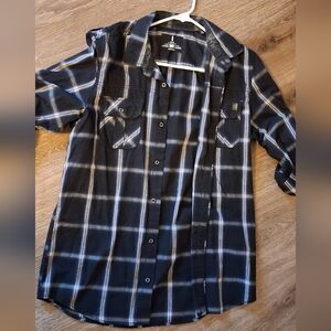 Buffalo David Bitton Black and Gray Striped Shirt